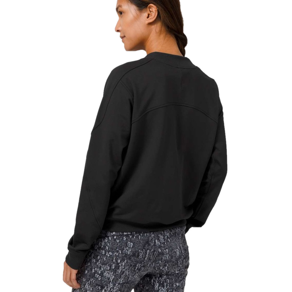 Lululemon Size 8 CITY Sweat Crew Fleece Charcoal Side Zipper Pockets